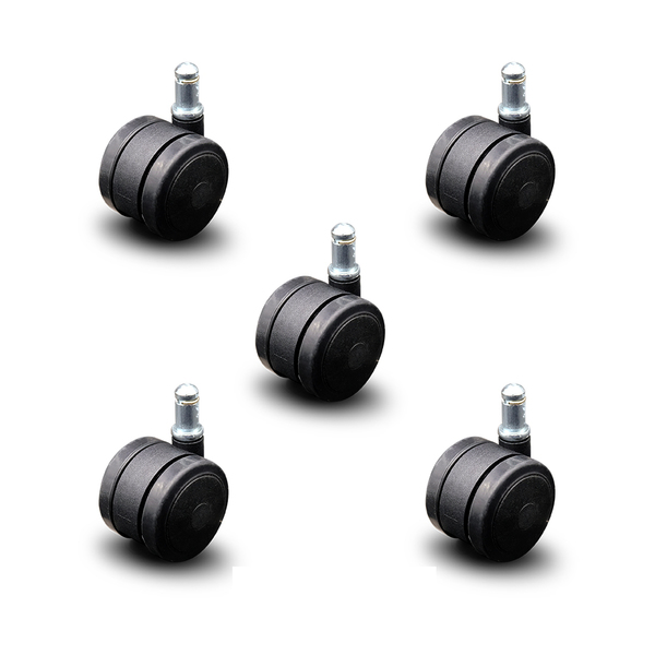 Service Caster 2" Black Soft Wheel Grip Ring Office Chair Casters Set of 5 SCC-GR02S50-TPR-BLK-716-5